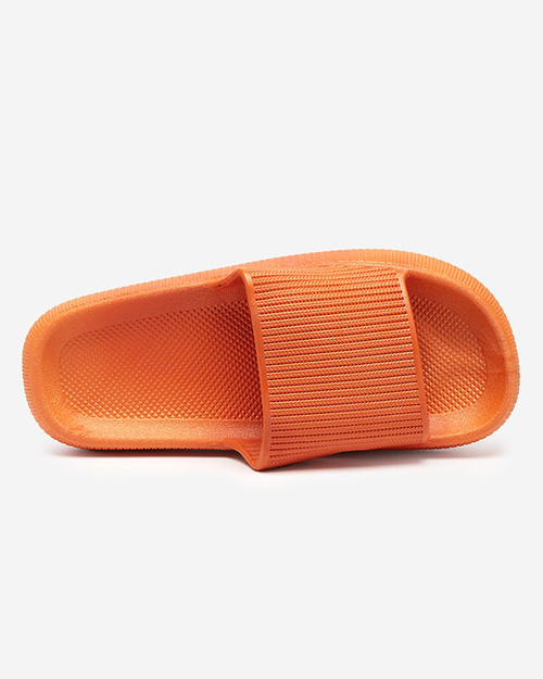 Помаранчеві гумові шльопанці з тисненням Torika