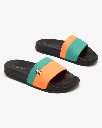 Royalfashion Grün-orange Damen-Gummi-Flip-Flops Lierigs