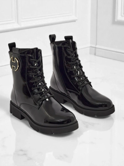 Lackierte Damen Schnürstiefeletten Kalen