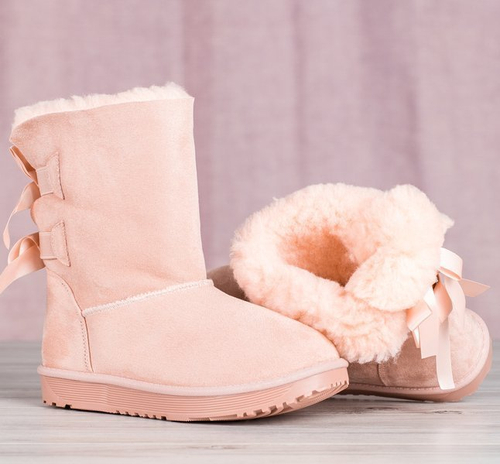 Рожеві зимові черевики з бантами Kylie - Взуття