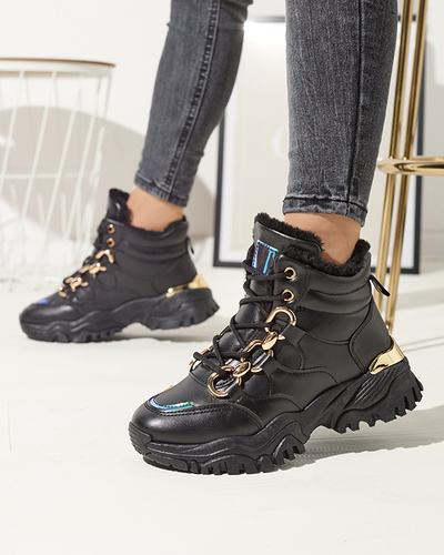 Чорні жіночі утеплені спортивні кросівки Nepolle- Взуття