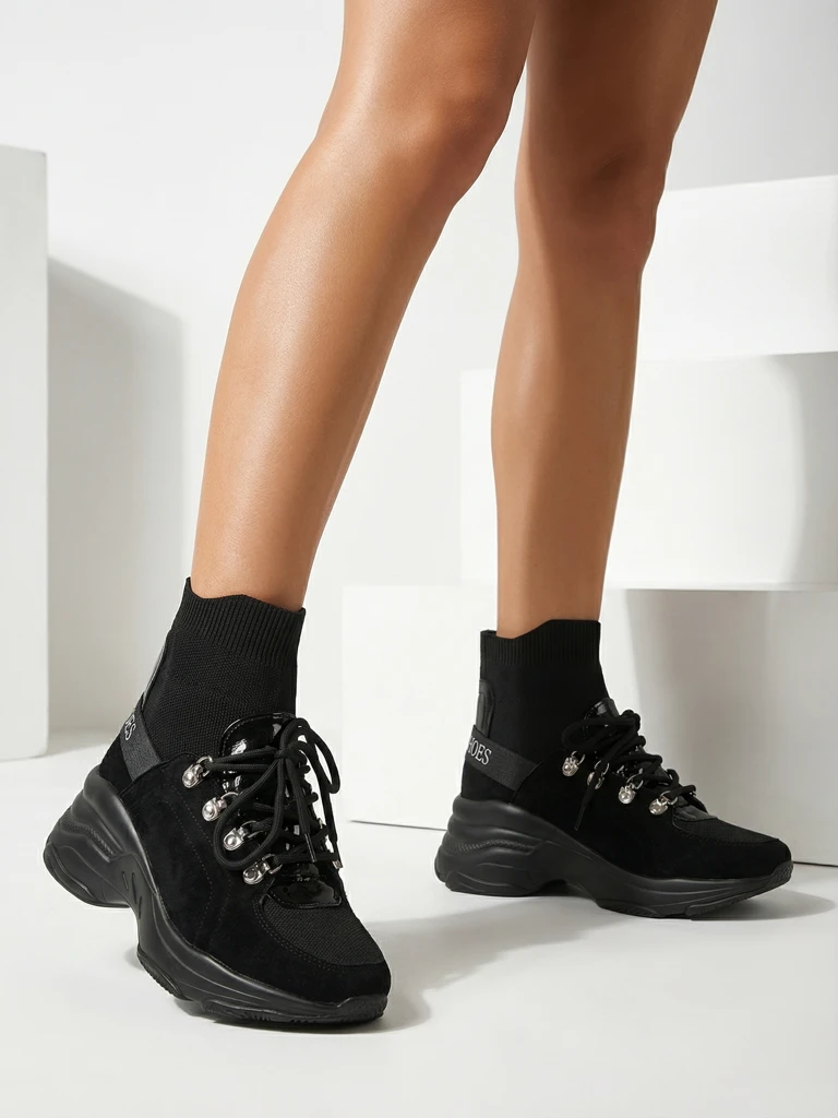 Royalfashion Damen schwarz isolierte Aleppo Sneaker