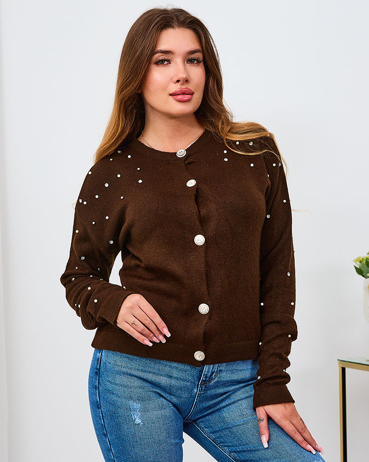 Royalfashion Red Women's Unbuttoned Sweater