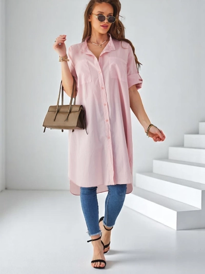 Royalfashion Baumwolle lange Damen Oversized-Bluse