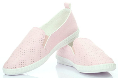 Różowe trampki slip on - Obuwie