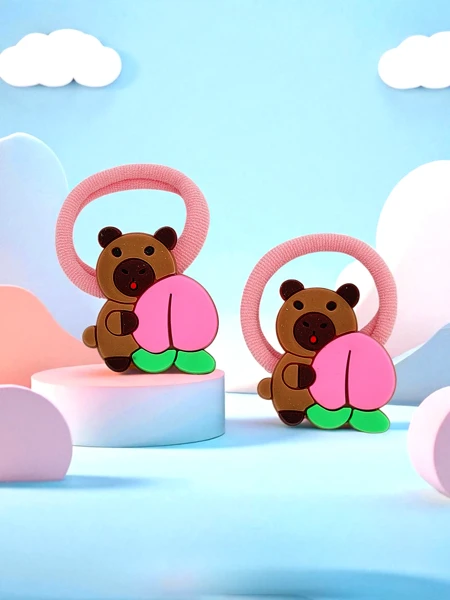 Bunte Haargummis mit Bärenmotiv