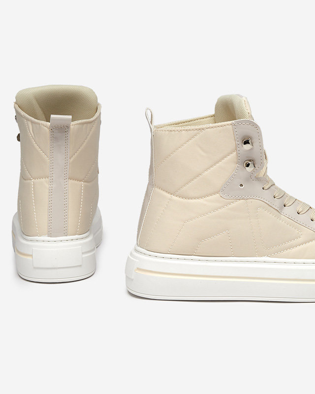 Beige Sportturnschuhe für Damen Asmako- Schuhe