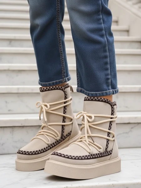 Royalfashion Damen Schnürschneestiefel Siozi