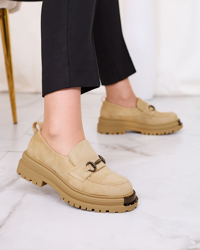 Royalfashion Жіночі мокасини з екозамші бежевого кольору Metaqom