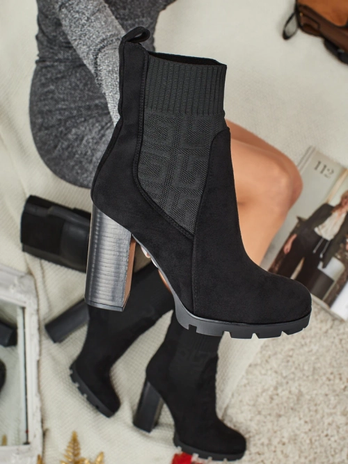 Ботильйони жіночі еко замшеві на каблуці Vansoria