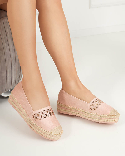 OUTLET Rosa Damen-Espadrilles zum Hineinschlüpfen mit Zirkonia Wexy - Schuhe