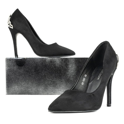 Schwarze High Heels mit Devya-Dekoration - Schuhe