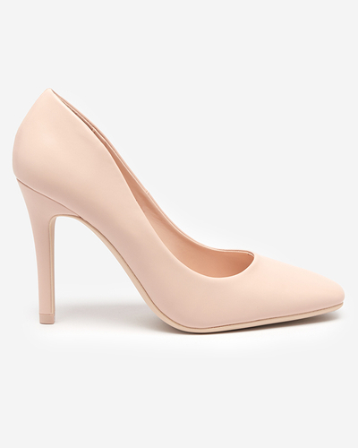 Beige Damenpumps mit karreeförmiger Spitze Vaseka - Footwear