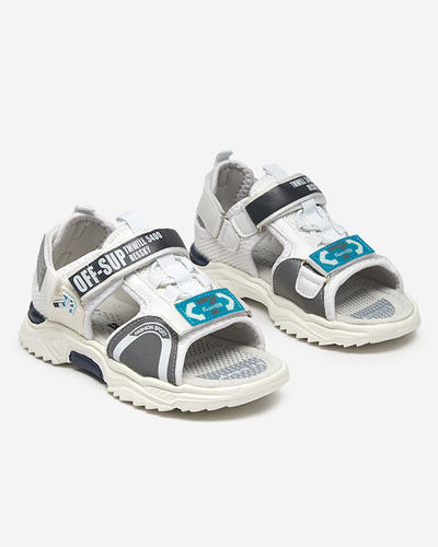 Weiße Kindersandalen mit Klettverschluss von Wukapi - Schuhe