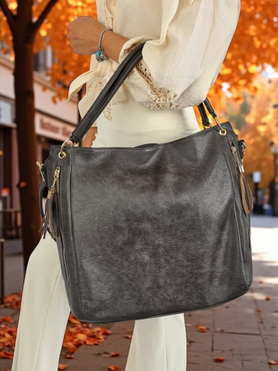 Damen Handtasche Leder Artemida Vera – graue Eleganz und Funktionalität