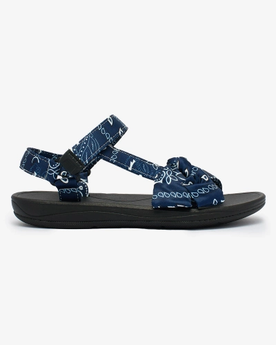 Royalfashion Marineblaue Damen Sandalen mit Schleife Oyall