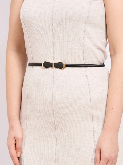 Жіночий металевий пасок Melina чорний з декоративною пряжкою в стилі гламур