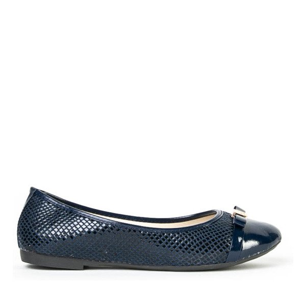 Marineblaues Ballerina-Consla-Leder - Schuhe 1