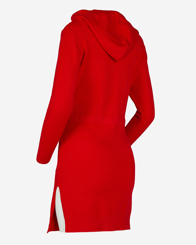 Damen-Tunika mit rotem Kapuzenpullover - Kleidung