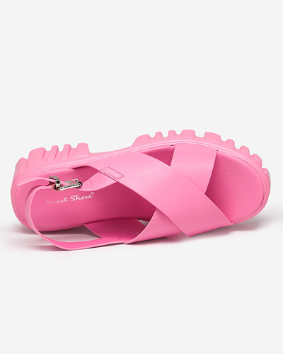 OUTLET Damensandalen in Neonpink auf dicker Sohle Otida - Schuhe