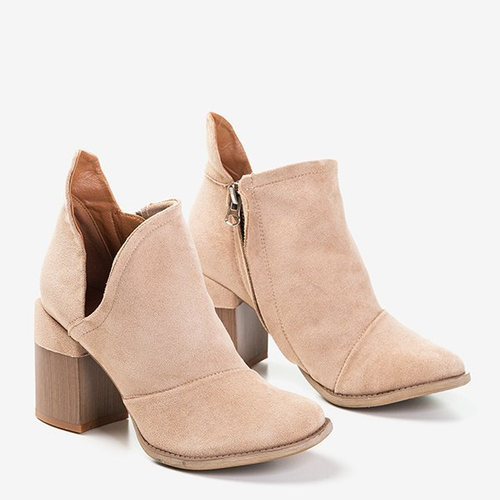 Бежеві жіночі ботильйони з вирізами Cintura - Взуття