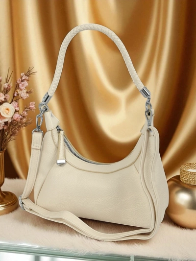Royalfashion Kleine Damenhandtasche aus Öko-Leder mit dekorativem Riemen Lacquea