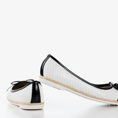 Schwarz-weiße Ballerinas mit durchbrochenem Obermaterial Belsta - Footwear 1