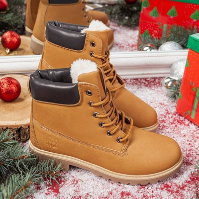 Braune Wanderschuhe mit Eisbärendämmung - Schuhe