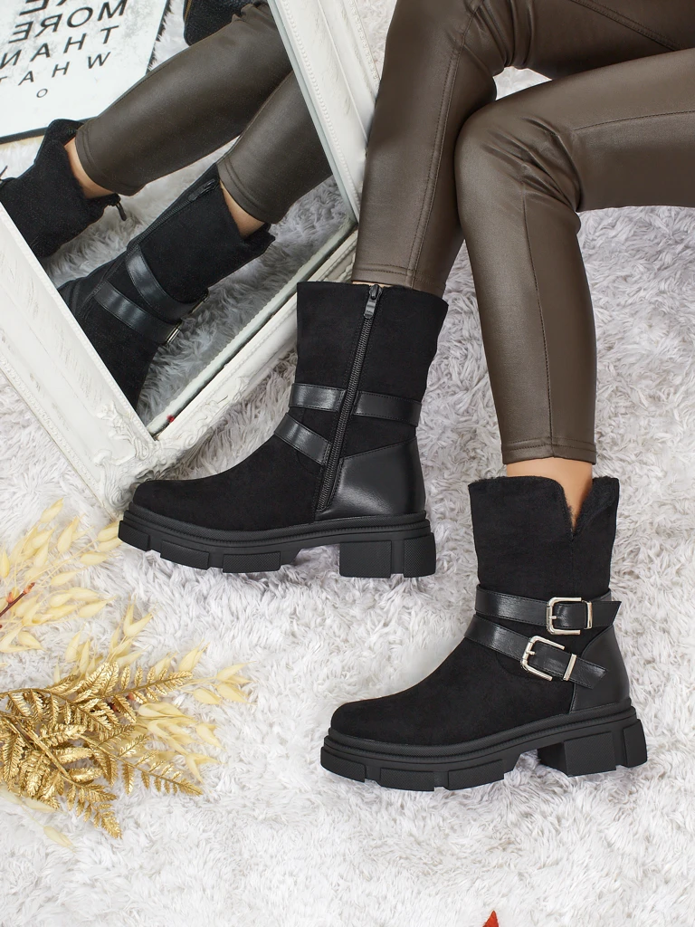 Höhere Damenstiefeletten aus Öko-Wildleder Callire