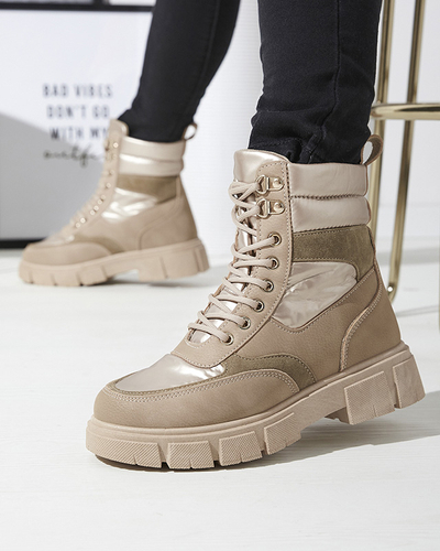 OUTLET Hellbraune unisolierte Damen Trapper Boots Kasemi - Footwear