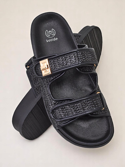 Royalfashion Damen-Pantoletten mit geflochtenem Design Delibeli