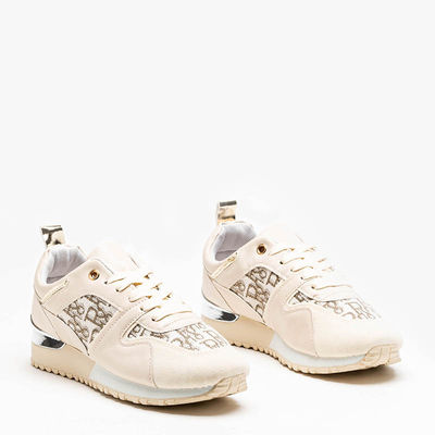 Beige Damen-Sportschuhe mit silbernem Einsatz Klam - Schuhe