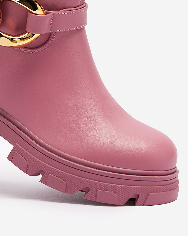 Rosa Damenstiefel mit Kette Sudfa - Schuhe