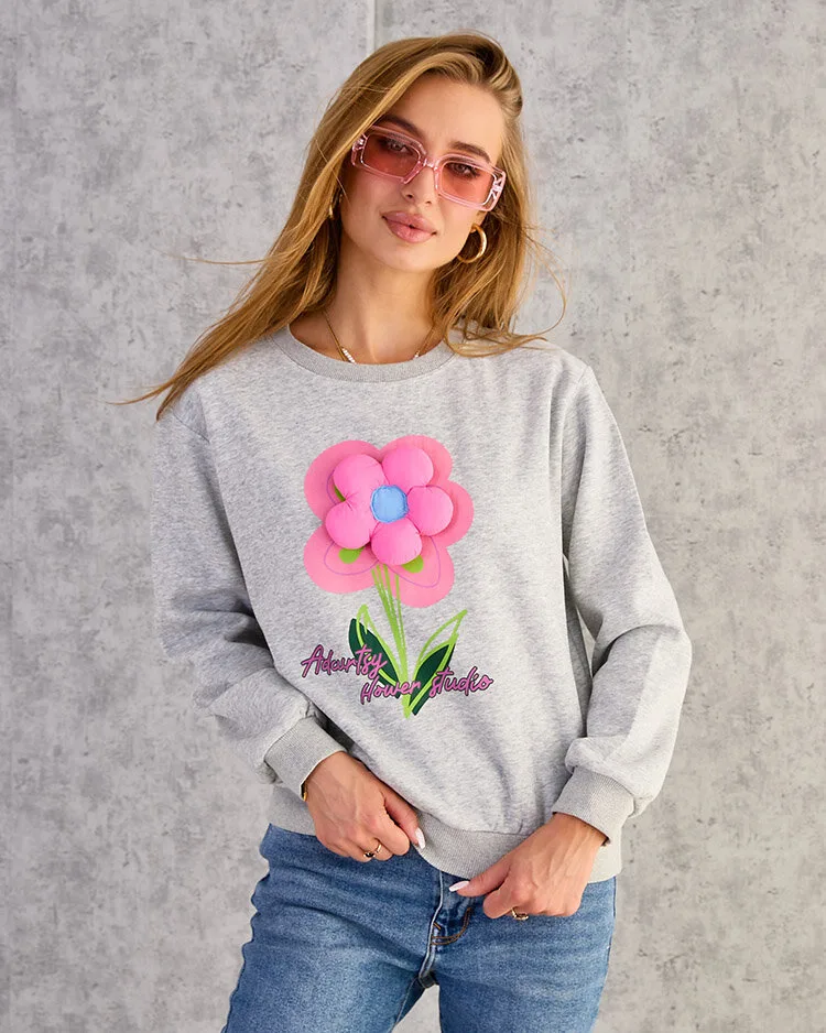 Royalfashion Damen Sweatshirt mit dünnem Druck