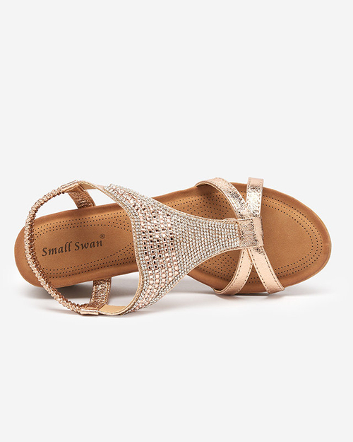 Світло-коричневі босоніжки з цирконами Amuni