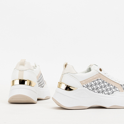 Sportschuhe für Damen in Beige und Weiß Turnschuhe Weniso - Schuhe