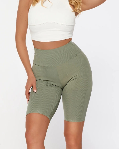 Жіночі велолегінси темно-зеленого кольору - Одяг