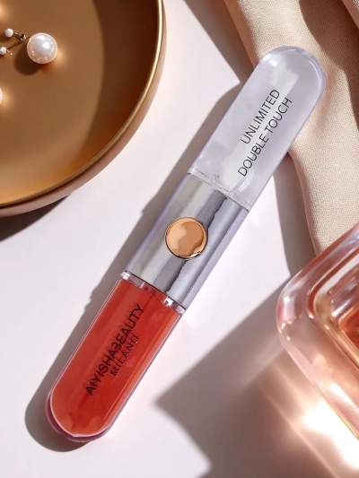 Lippenstift und Klarer Gloss 2-in-1 Pfirsich-Nude