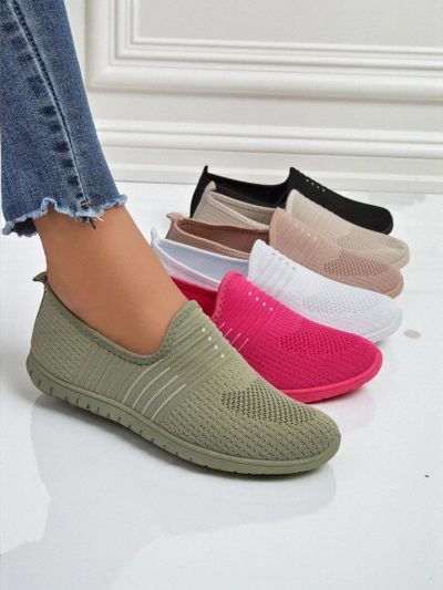 Damen Stoff Slipper Hypatia Verde mit flacher Sohle