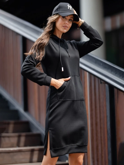 Royalfashion Viskose-Sweatkleid mit Kapuze