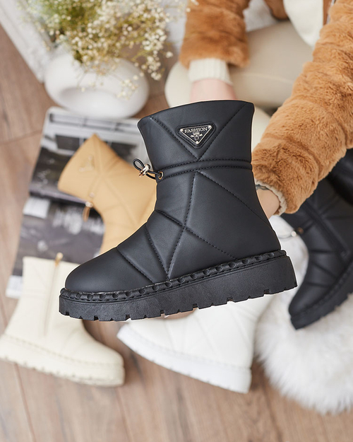 Royalfashion Чорні жіночі черевики а-ля снігоступи Oterika