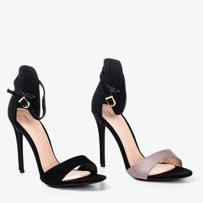 Schwarze Damensandalen mit hohem Absatz Gold Rush - Schuhe 1
