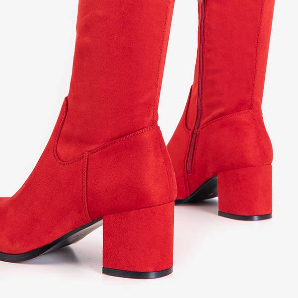 Rote Damenkniestiefel von Elvin-Shoes
