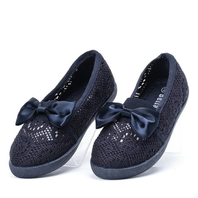 OUTLET Marineblaue Mädchensneaker mit Satinschleife Sugar Boomb - Schuhe