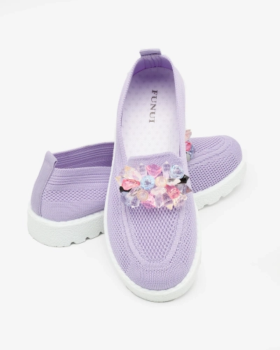 Royalfashion Lila Damen verzierte Halbschuhe Enweta