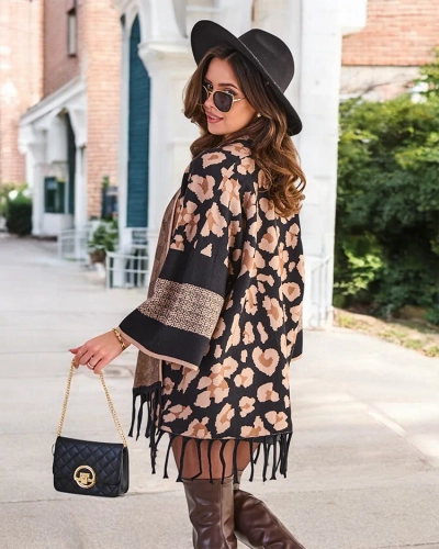 Royalfashion Damenponcho mit Druck