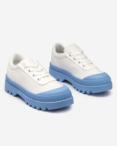 OUTLET Weiße Damensneaker mit blauer Sohle Comp - Footwear