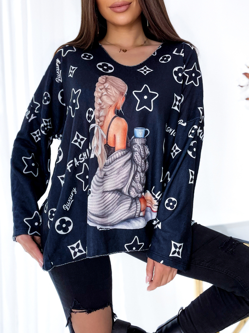 Royalfashion Жіноча довга блуза з принтом