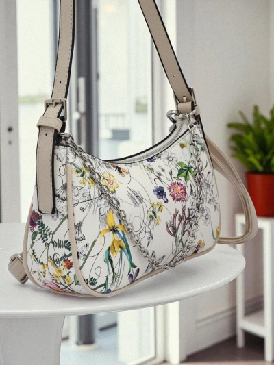 Royalfashion Kleine Damenhandtasche aus Ökoleder mit Blumenmuster Lily Bloom