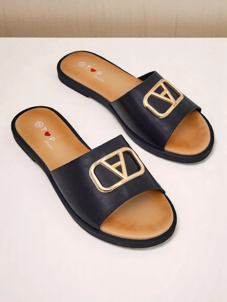 Royalfashion Damen-Slides mit flacher Sohle Ohanna